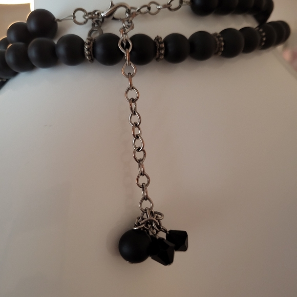 Long Beaded Necklace, Black - Picture 5 of 5